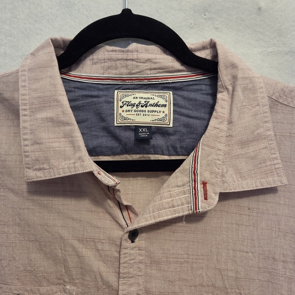 Flag and Anthem Button Down Dress Shirt Mens Size XXL - Picture 2 of 11